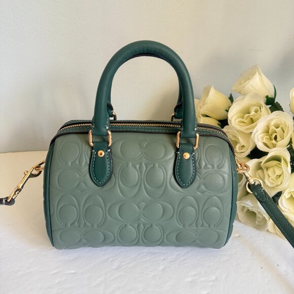 coach Mini Rowan Crossbody Bag In Blocked Signature Leather cy744 - Picture 1 of 7